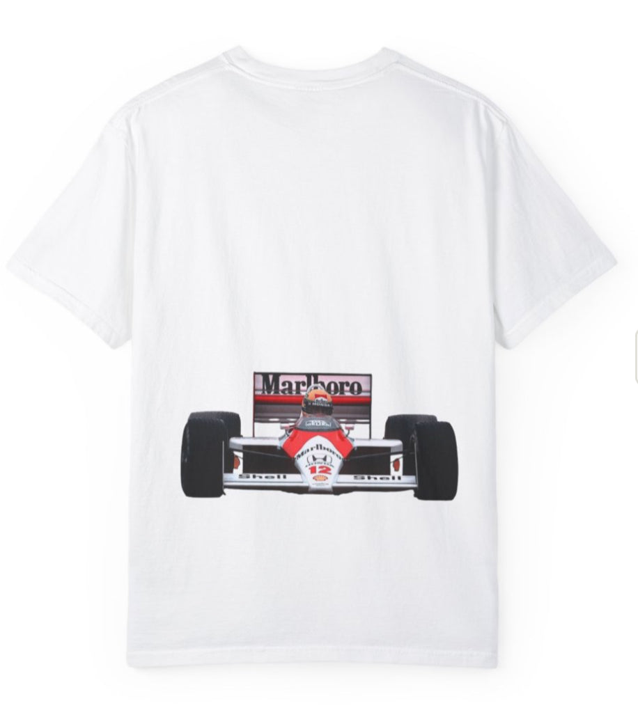 Aryton Senna y2k white tee